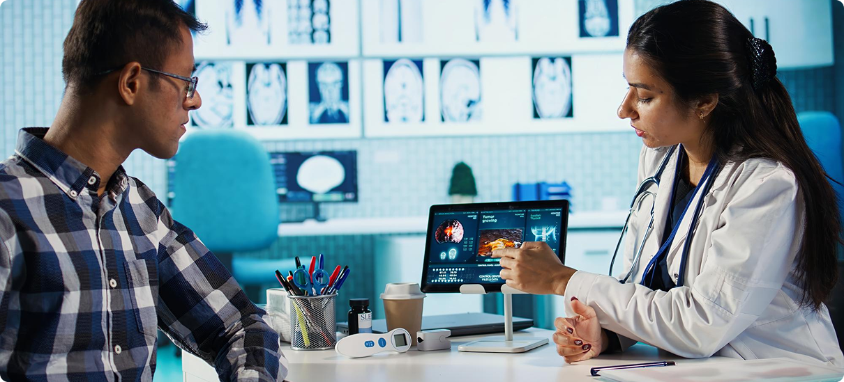 Patient receiving consultation for Deep TMS therapy at TMS Revitalizes clinic in Missoula